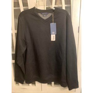 NWT Cutter and Buck black mens size small vneck pullover pima cotton (bin DD)